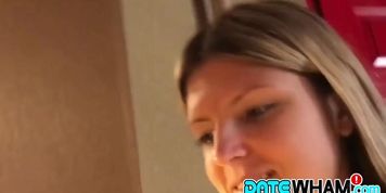 Cute blonde had a doggy style bang after the first encounter