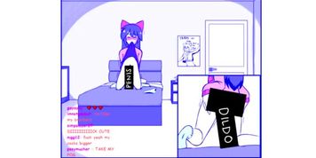 Femboy leaves stream on and masturbates