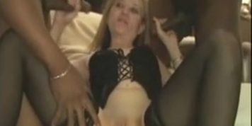 White woman Being used and Filled with Cum by Black bulls