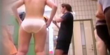 Changing room Asians teasing with sexy ass performance
