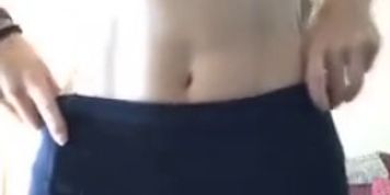 Barely 18! Tiny college freshman slut strips in her dorm room for you  