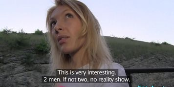 Public Agent - Fake TV Producers Convince Hot Blonde To Suck Them Both Off Gina Monelli