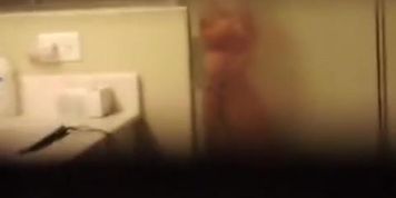 Fat mature in shower
