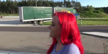 German Red Head in Public