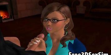 Sexy 3D cartoon librarian doing some bondage