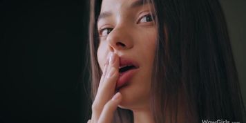 Beautiful Brunette Girl Eva Blume Masturbating in Front of the Camera
