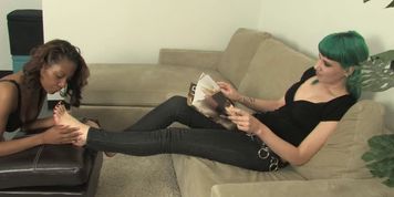 ROYAL MISTRESS - Interracial foot worship and femdom