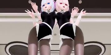 (MMD Insect) Rem And Ram (Gimme That) (bunny suit) (Submitted by ?????)