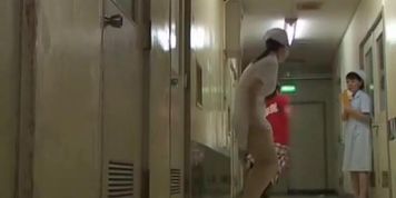 Man runs by hot nurse and pulls her skirt up