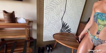 Silly 18 yo Teen helps to Cum Stranger and Squirt on him like Fountain for first Time CarryLight.
