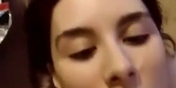 Lucky Babygirl gets a messy facial from daddy