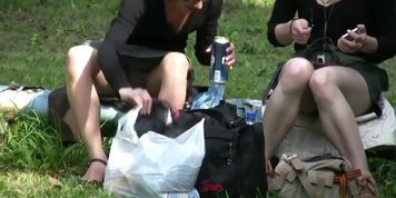 Upskirt at beer break