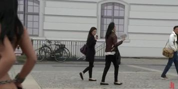 Naked Euro babe walks chariot in public (Amabella, Zenza Raggi)