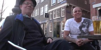 Amsterdam lingerie hooker gets a cum mouthful