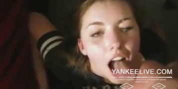 Cute College Girl Face Fucked but Hangs in There for The Cum