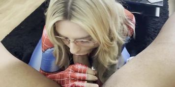 Lillie Lucas Takes A Cumshot In Her Spider Woman Cosplay