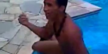 Bitch fucks in front of everybody at the pool party