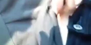 Girl films herself masturbating in car