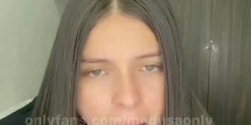 Latina is playing with big black dildo