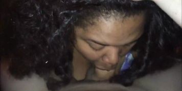 Ebony BBW interracial cocksucking