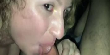 Random Cougar I met at my job give me ride home but ends up sucking my cock.   