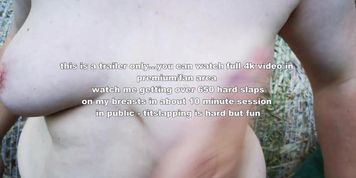 Slap my boobs more than 650x in straw near public road - Trailer