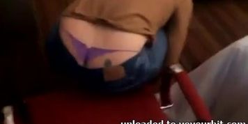 brother catches NOT his sis thong slip 2014
