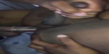 Black Tranny takes long dick  - TgirlSexMatch.com