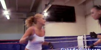 Wrestling lesbians orally pleasured