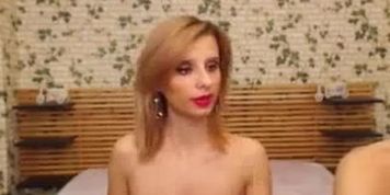 Euro camslut sucks and licks cock then more