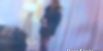 Alluring lady strokes dick and then rides it nicely