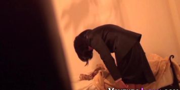 Horny asian toys pussy