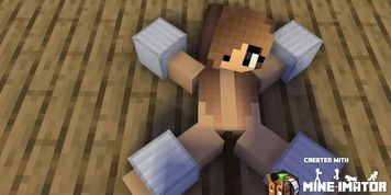 minecraft girl tied up on the floor and fucked by machine