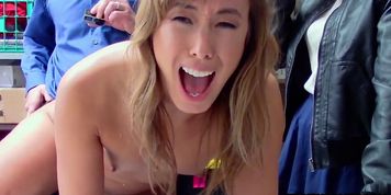 Asian MILF mom saves her teen offspring from the cops