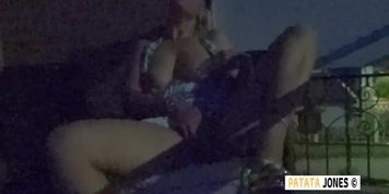 I get fucked by my man on the terrace in front of the passing cars! (Sorry for bad quality video!!!)