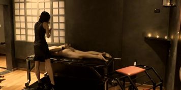 Femdom Whipping male Slave in a Dungeon - Mistress Kym
