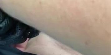 Fingering my pussy in the truck before work