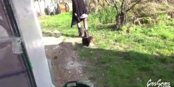 Farm girl fucked in the ass by a stranger