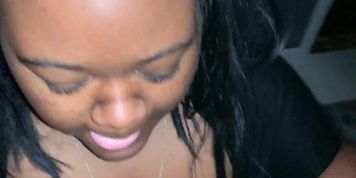 Sexy 24 yo Black Little BBW gets fucked , deepthroat and cum on big boobs by older 48 yo bwc