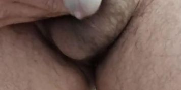 Piss in the toilet, masturbate and massage the dick. A drop on the head - I want to lick it with my 