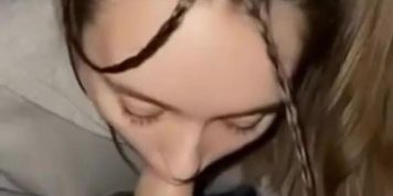 Skinny Slut Sucking In A Public Cinema