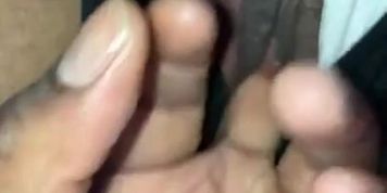 Daddy playing with my pussy before he rolls a blunt 