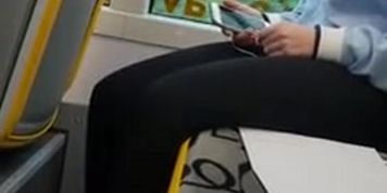 Flash Blonde Teen On Bus
