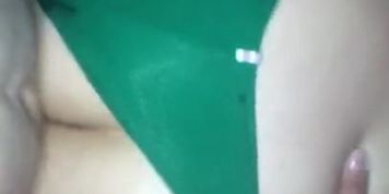 Thick booty teen taking a load on pannies