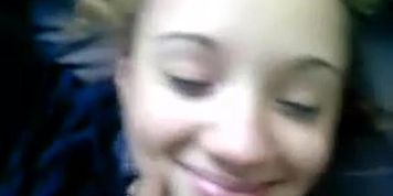 West African immigrant nuts on cute Euro girl's face (very cute)