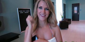 Pov blonde bikini teen sucking