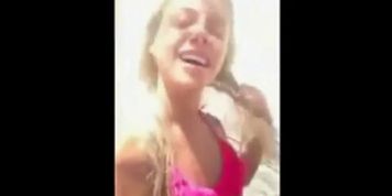 Stunning Blonde GF Sucks Cock at the Beach