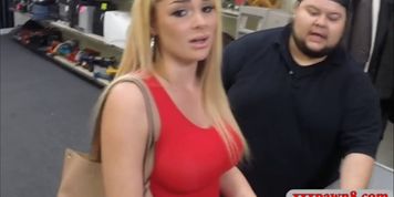 Busty woman sells her tiara and screwed