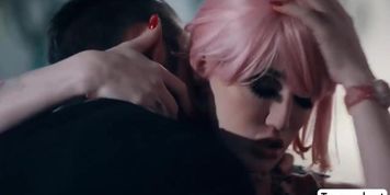 Busty shemale pink haired anal fucked by her stepbrother (Lena Moon)
