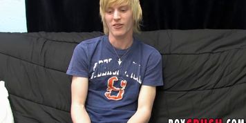 Barely legal twink is eager to stroke his cock on the casting